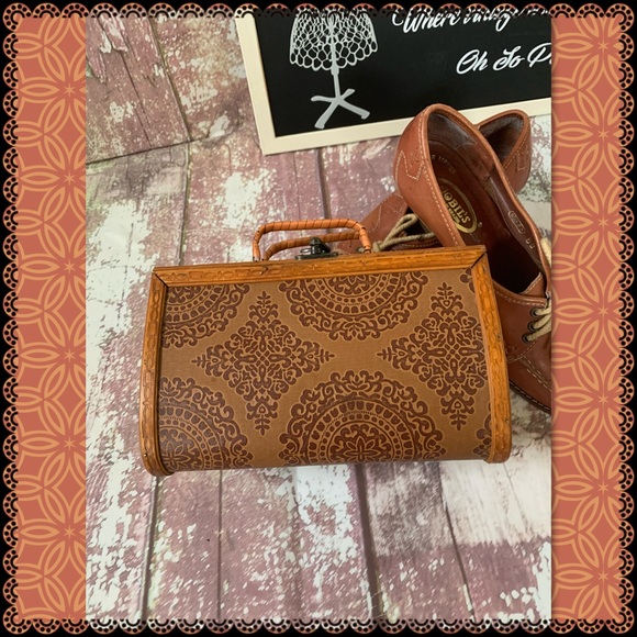 Vintage Bags Vintage Wood And Leather Purse Unusual Poshmark